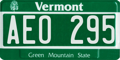 VT license plate AEO295