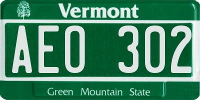 VT license plate AEO302