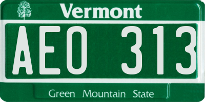 VT license plate AEO313