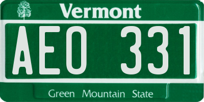 VT license plate AEO331