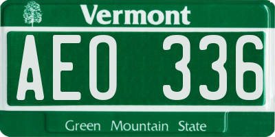 VT license plate AEO336