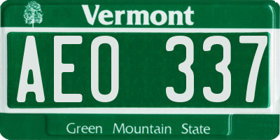 VT license plate AEO337