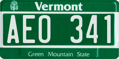 VT license plate AEO341