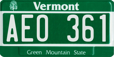 VT license plate AEO361