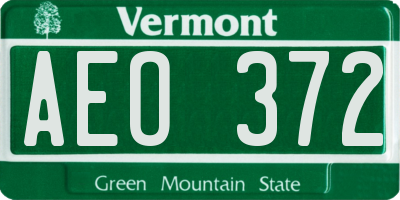 VT license plate AEO372