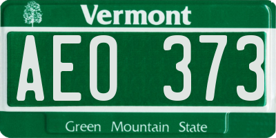 VT license plate AEO373
