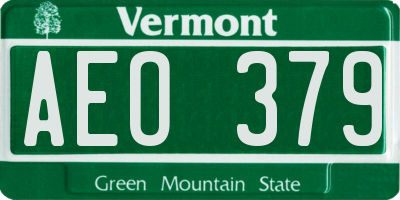 VT license plate AEO379
