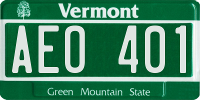 VT license plate AEO401