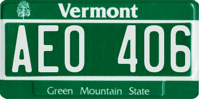 VT license plate AEO406