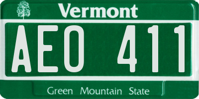 VT license plate AEO411