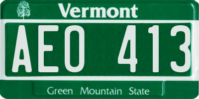 VT license plate AEO413