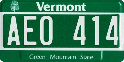 VT license plate AEO414