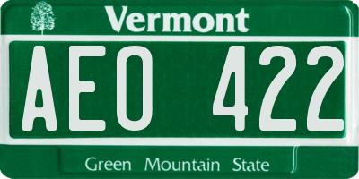 VT license plate AEO422