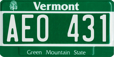 VT license plate AEO431