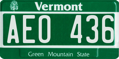 VT license plate AEO436