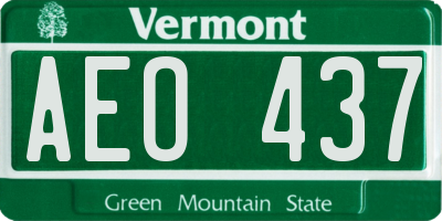 VT license plate AEO437