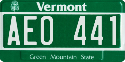 VT license plate AEO441