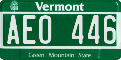 VT license plate AEO446