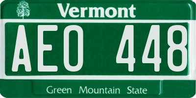 VT license plate AEO448