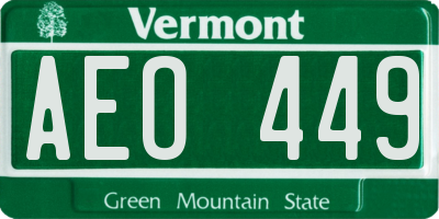 VT license plate AEO449