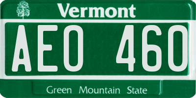 VT license plate AEO460
