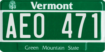 VT license plate AEO471