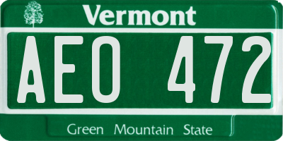 VT license plate AEO472