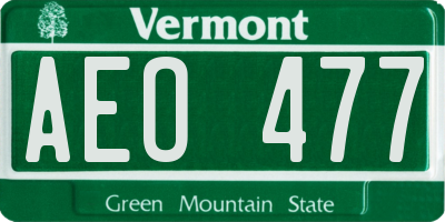 VT license plate AEO477