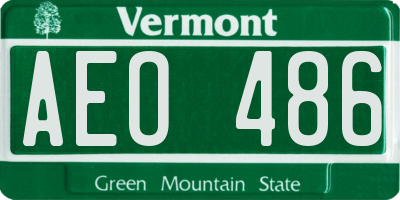 VT license plate AEO486