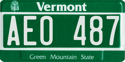 VT license plate AEO487