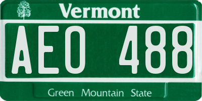 VT license plate AEO488