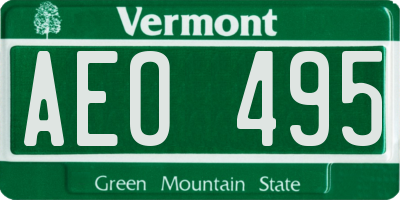 VT license plate AEO495