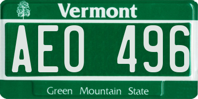 VT license plate AEO496
