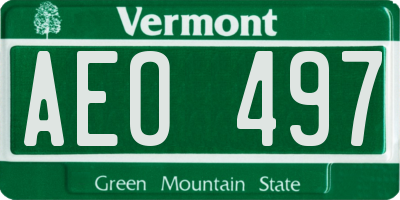 VT license plate AEO497