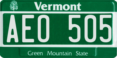 VT license plate AEO505