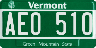 VT license plate AEO510
