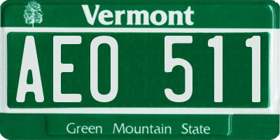 VT license plate AEO511