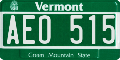 VT license plate AEO515
