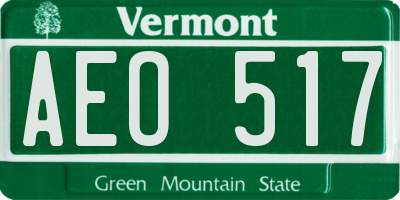 VT license plate AEO517