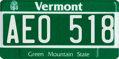 VT license plate AEO518