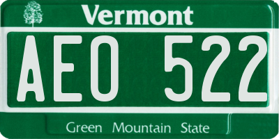 VT license plate AEO522