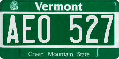 VT license plate AEO527