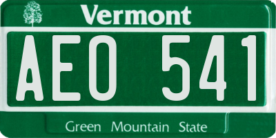 VT license plate AEO541