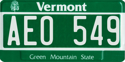 VT license plate AEO549