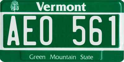 VT license plate AEO561