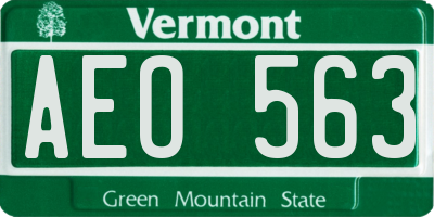 VT license plate AEO563