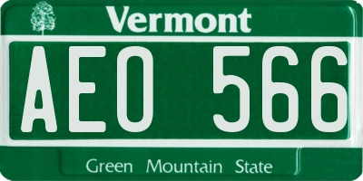 VT license plate AEO566