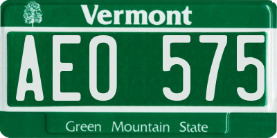 VT license plate AEO575