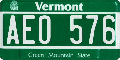 VT license plate AEO576