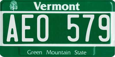 VT license plate AEO579